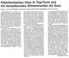 Kleinheubacher Chor in Top Form